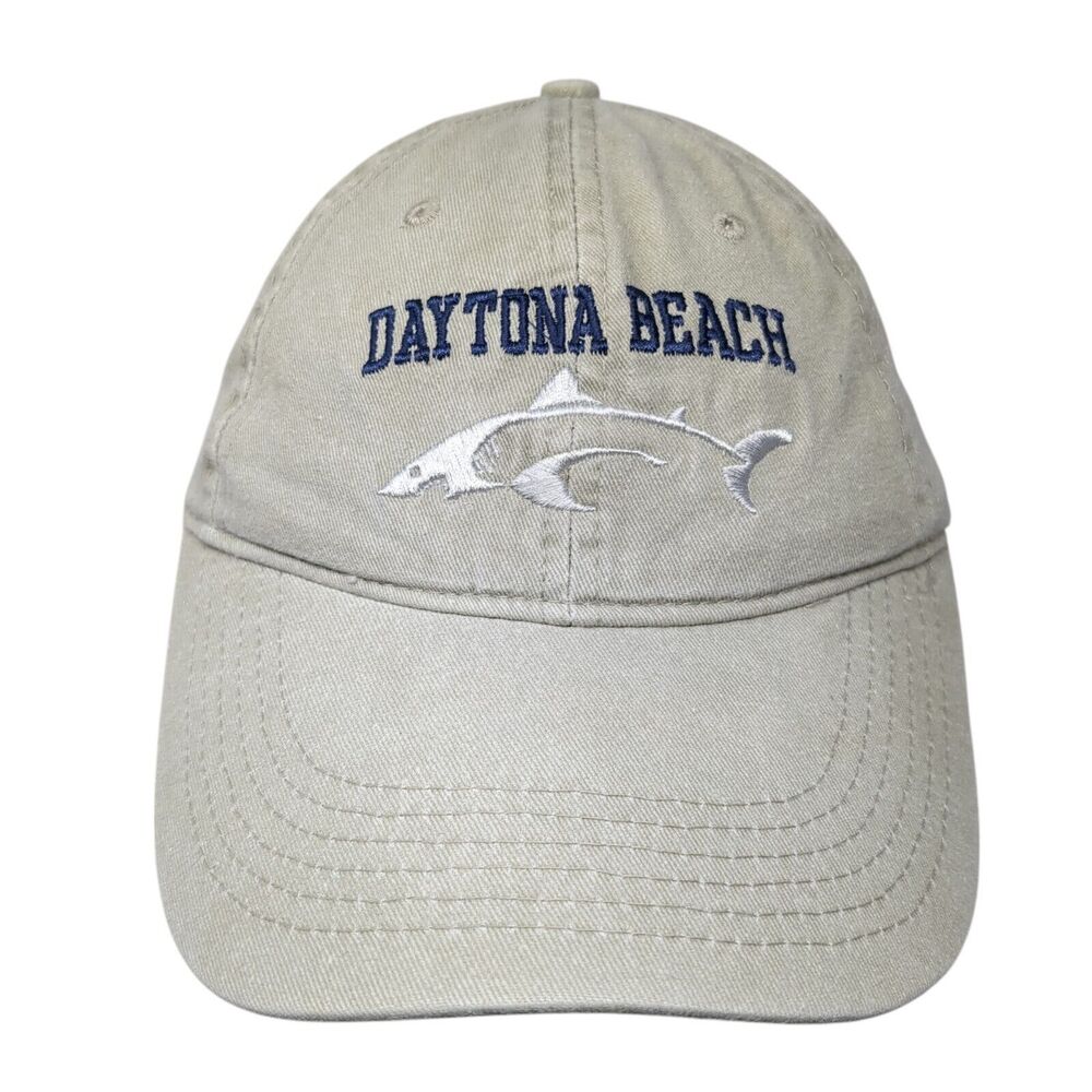 Daytona Beach Slideback Baseball Cap Beige OS Adjustable Embroidered Kaufman